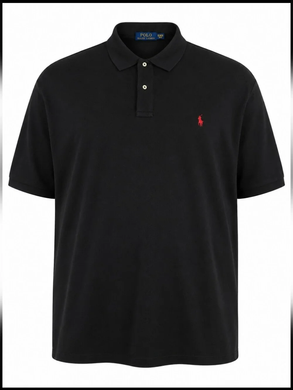 Polo Ralph Lauren Classic Fit Polo Shirt Black  Pony Logo Red Men's 5XB Big